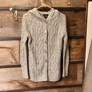 It's Our Time Heather Gray Cable Knit Cardigan